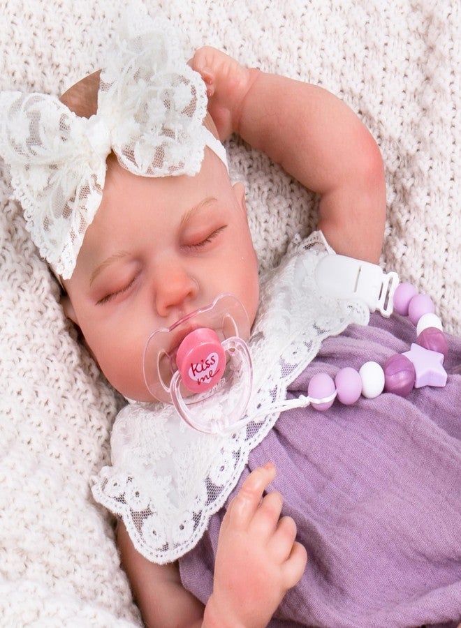 Aori Pacifier Clips for Rebron Baby Dolls Holders Silicone Chain with Magnetic Pacifier -Purple - Image 2